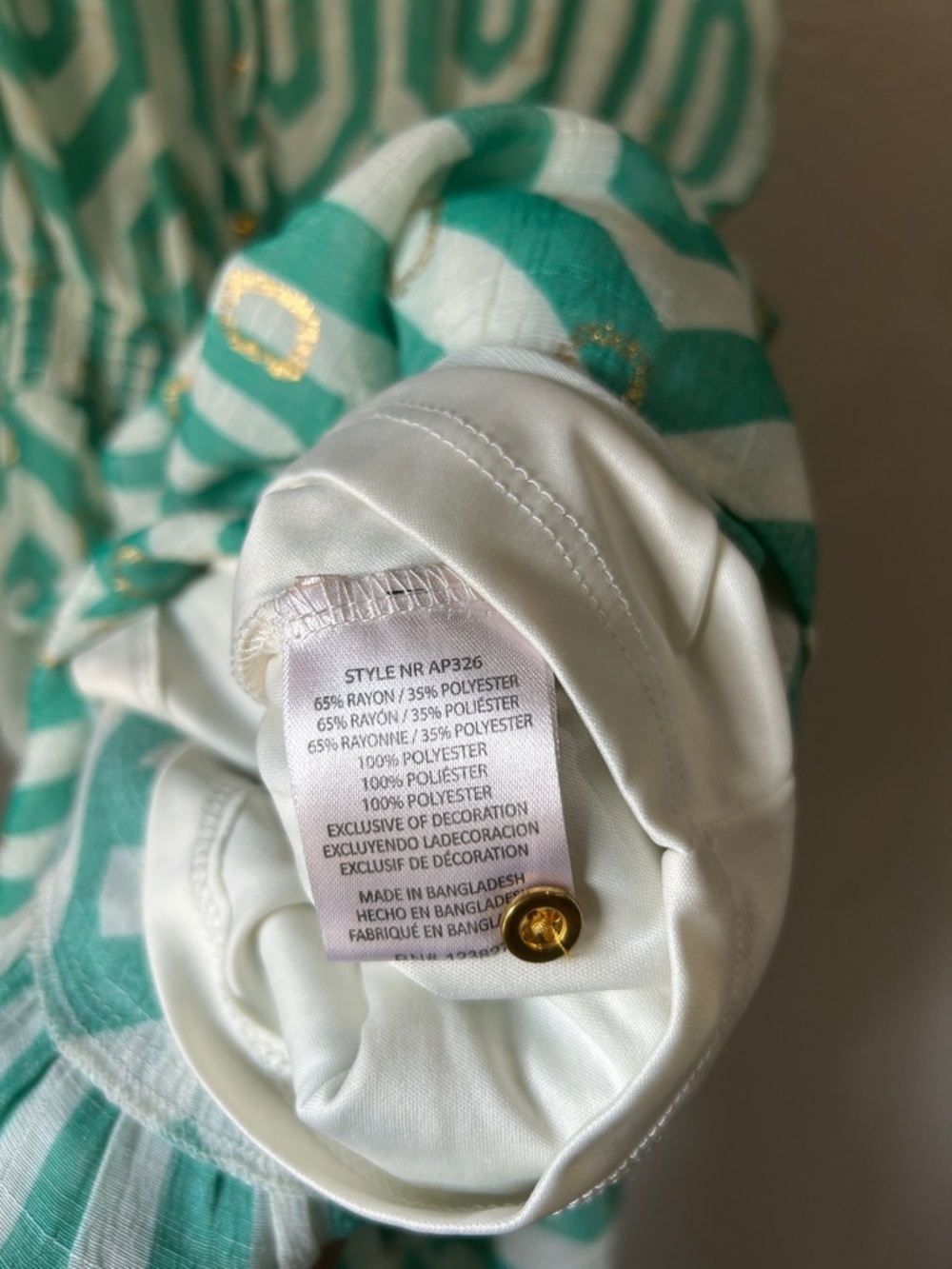 Alex & Parker Sleeveless Geo Pattern Mint Maxi Dress Tiered Sz XL Boho TC0361 - Picture 8 of 9